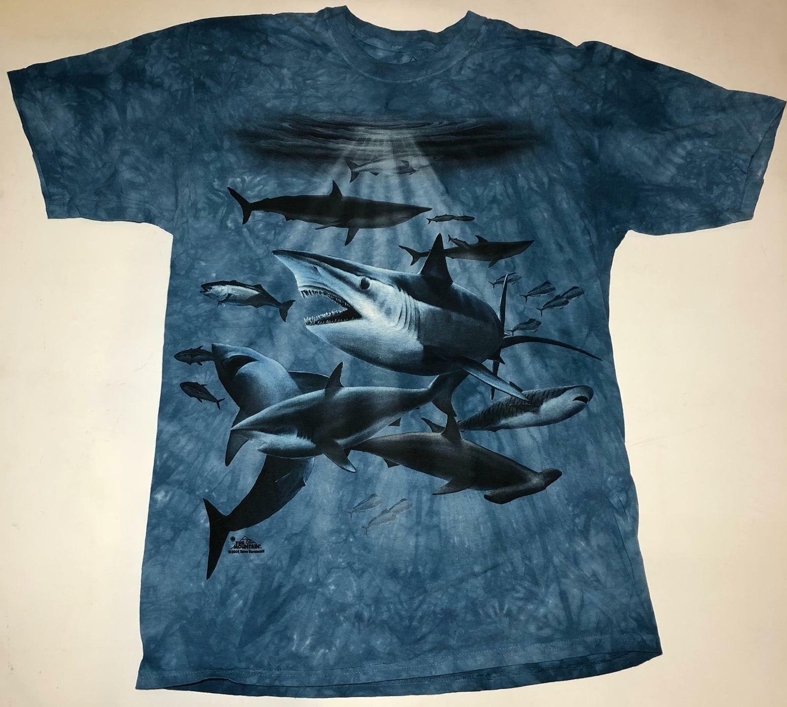 Sharks Fish Great White Hammerhead Baby Shark Collage Deep Blue Ocean  Aquatic Animal the Mountain Gift Cotton Adult T-shirt L 