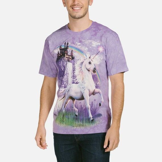 Unicorn Castle Rainbow Fantasy Horse Horn Mythical Legendary Magical  Creature Spirited Wild T-shirt Mountain Purple Animal Cotton S-4X - Etsy