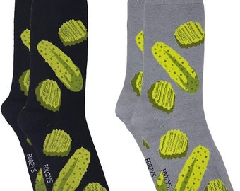 Pickles Kosher Dill Sour Jar Pickled Cucumber Food 2 Pairs Men's Socks