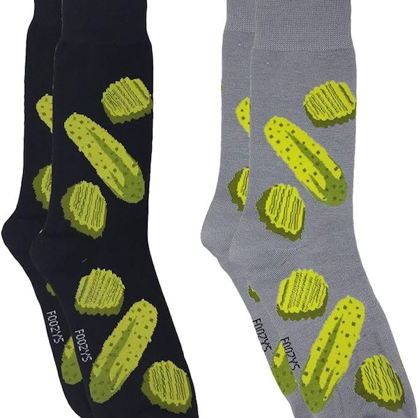 Pickles Kosher Dill Sour Jar Pickled Cucumber Food 2 Pairs Men's Socks