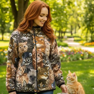 Chaqueta de forro polar ZooFleece para gatos, gatitos, British Shorthair, Munchkin, Manx, Siamés, Tabby, Ragdoll, Bengalí, Birmano, tallas L-3X
