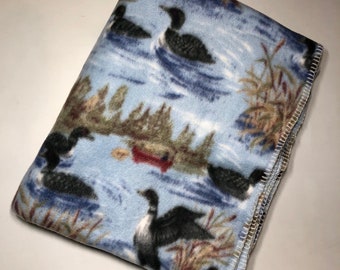 ZooFleece Duck Geese Blue Polar Animal Fleece Blanket Throw Comfortable 60X68”