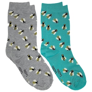 Buzzy Bees Honey Insect Queen Honeybee Animal 2 Pairs Women's Socks