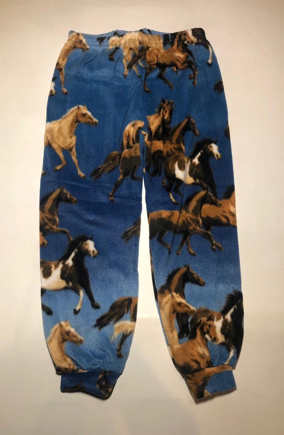 Horse Blue Equine Pajamas Kids Mare Riding Horses Equestrian Animal Comfortable Fleece Pj s Winter Warm Gift Birthday Children Etsy Canada