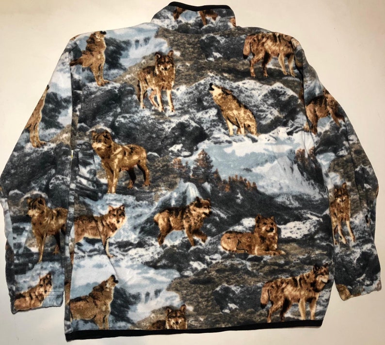 Zoofleece Mountain Wolf Fleece Jacket Winter Wolves Howling - Etsy