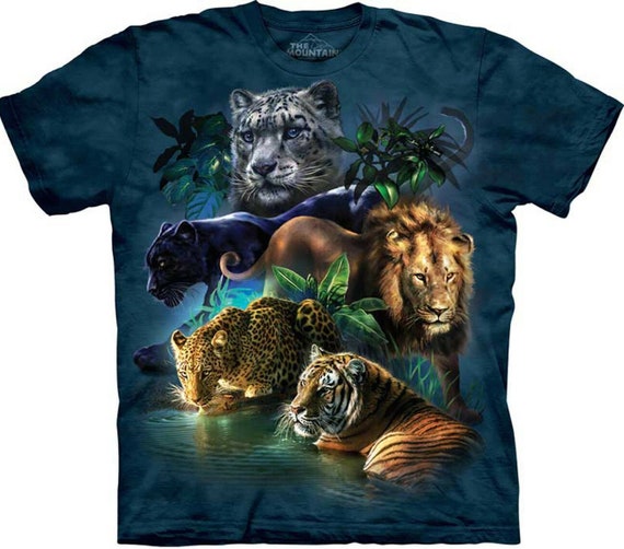 llorar Hundimiento Fusión Tiger King Jungle Lion Leopard Puma the Mountain Blue Wild - Etsy