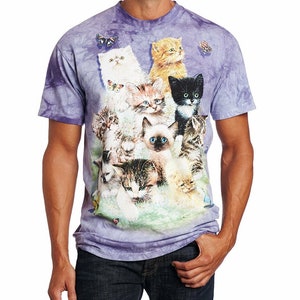 The Mountain Purple 10 Cats Kittens Kitty Gift Cute Purring Meow Cotton ...