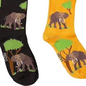 Afrikanischer Elefant Busch Waldelefanten Rüssel Süßes Tier 2 Paar Damensocken