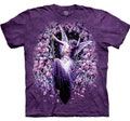 The Mountain Gatekeeper Angel Fairy Celestial Divine Guardian Heaven Flowers Purple Cotton Adult T-Shirt S-3X