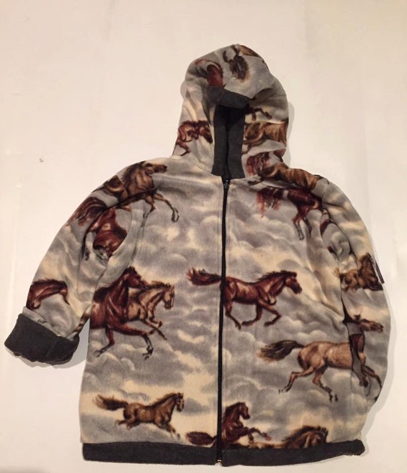 ZooFleece Blue Wolf Animal Kids Boys Jacket Hoodie Coat Wolf Gift Baby Children
