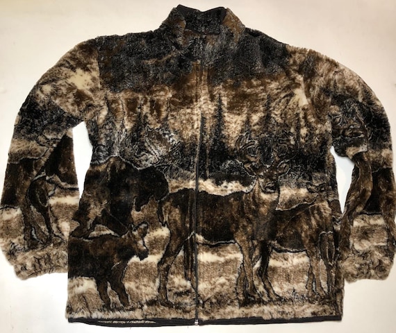 Zoofleece Men s Women s Brown Deer Buck Moose Winter Fleece Hunting Hunt Jacket Ugly Sweater Funny Berber Sweater Christmas Xmas S 3X Etsy Canada