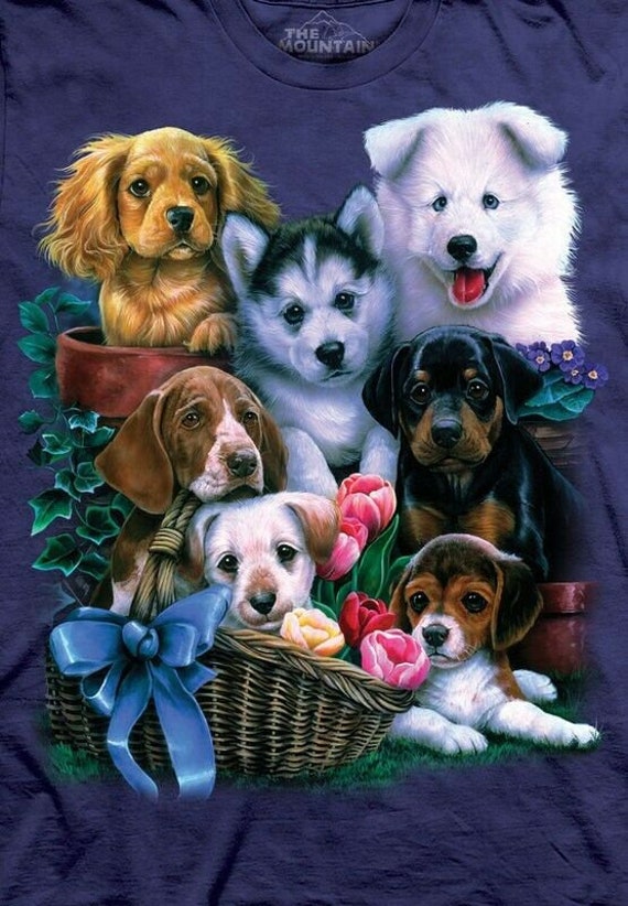トップス Misha&Puff DOG COLLAGE RIGER TEE 5Y Dog Puppy Beagle Rottweiler Cocker Spaniel Siberian Husky Cute
