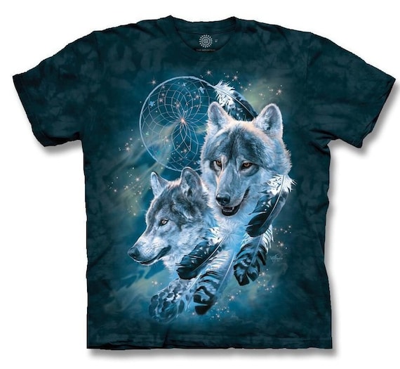 Dream Catcher Wolves Native American Indian Blue … - image 1