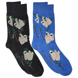 Faultier Faule hängende langsame Faultiere Baumkronen entzückende pelziges Tier 2 Paar Herrensocken
