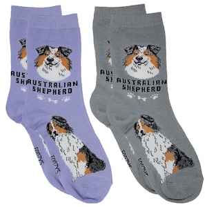 Australian Shepherd Aussie Dogs Hunting Dog Puppy Rescue 2 pares de calcetines para mujer