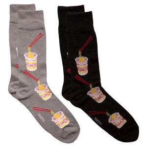 Ramen Noodles Soup Chopsticks Japanese Cuisine Shoyu Tonkotsu Kaedama 2 Pairs Men's Socks