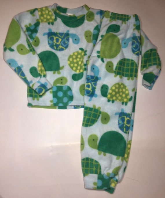 Zoofleece Ninja Turtles Sea Art Green Kids Boys Girls Fleece Pj's Winter  Warm Pajamas Gift Birthday Children Toddler 