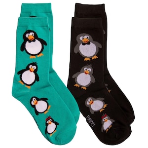 Penguins Bird Emperor Penguin Suit Happy Feet Cute Animal 2 Pairs Women&#39;s Socks