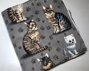 ZooFleece Cat Gray Cats Kitten Persian Shorthair Animal Fleece Blanket Quilt Throw Comfortable Gift 50X60”