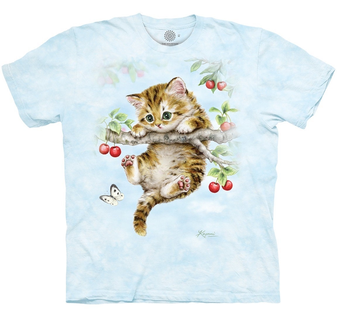 The Mountain Cherry Cat Kitten Branch Kitty Cats Butterfly Gift