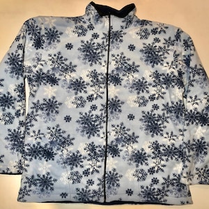 ZooFleece Reversible HeavyWeight SnowFlakes Snow Fleece Jacket Winter Warm Blizzard Gift Birthday Ugly Sweater Funny Sweater Christmas xmas