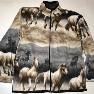 ZooFleece 馬 快適 乗馬 デザート ポーラーフリース ジャケット 冬 馬 暖かい 牝馬 親友 ギフト 誕生日 2X