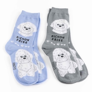 Bichon Frise Toy Dog Rescue Friendly Animal Companion Breed Lightweight Stretch Cotton Adult Socks