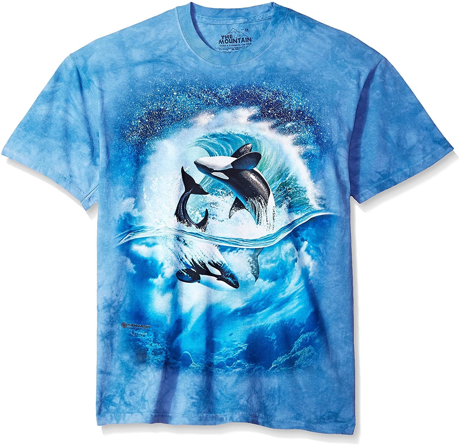 【DEARMINE】Whale Spray T-shirt VINEYARD VINES Army 250th Birthday Whales T-Shirt