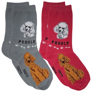 Poodle Pudel Caniche Water Dog Rescue Friendly Animal Companion Breed Lightweight Stretch Cotton Adult Socks