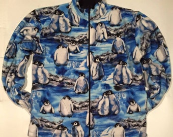 ZooFleece Emperor King Penguins Fleece Jacket Winter Warm Skiing Happy Feet Bird Gift Birthday Ugly Sweater Funny Sweater Christmas xmas