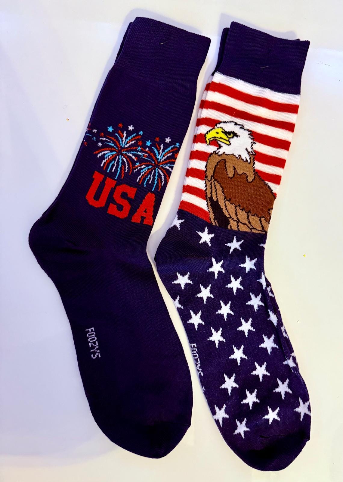 American Flag Bald Eagle Fireworks Stars USA United States Patriotic 2 Pairs Men's Socks American Flag Bald Eagle Fireworks Stars USA United States Patriotic 2 Pairs Men's Socks