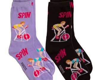 Spin Bicycle Exercise Spinning Indoor Cycling Bike 2 Pairs Women's Socks
