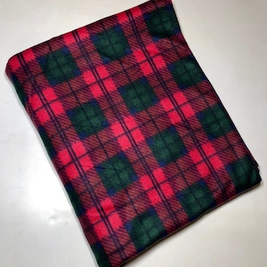 ZooFleece Red Plaid 60X68&quot; Blanket Quilt Green Christmas Throw Best Friend Gift Birthday
