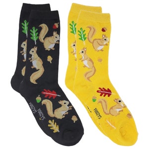 Squirrel Tree Ground Squirrels Cute Rodents Animal 2 Pairs Women&#39;s Socks