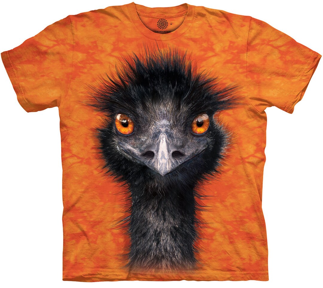 Emu Bird Australian Speed Ostrich Birds Wild Animal the Mountain Orange  Cotton T-shirt S-3X Australia - Main Image