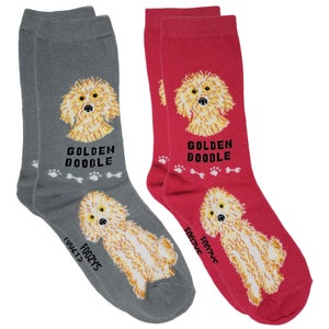 Goldendoodle Golden Doodle Dog Rescue Friendly Animal Companion Breed Lightweight Stretch Cotton Adult Socks