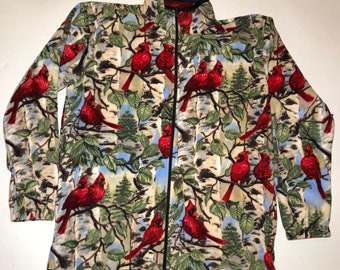 ZooFleece Northern Cardinal Bird Celebration Hope Health Joy Heaven Cardinals Animal Gift Red Fleece Jacket S-3X