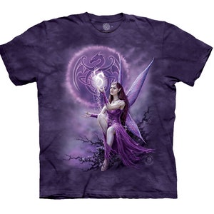 Fairy Celtic Dragon Purple Wings Beautiful Mythical Faerie Spirit Magical Fantasy The Mountain Cotton Adult T-Shirt S-2X
