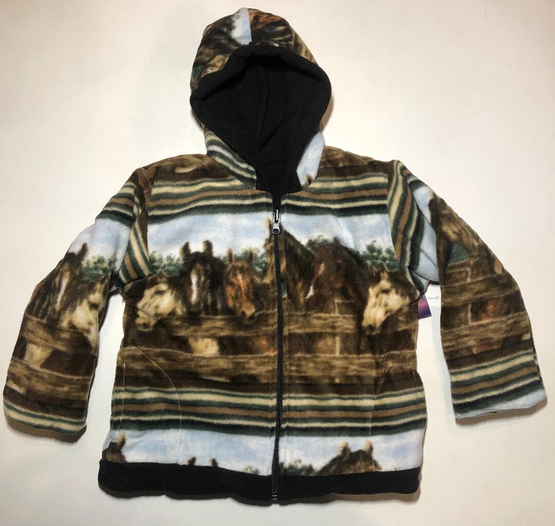  Poppy Seed Island Horses Reversible Jacket