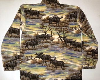 Moose Print Fleece Jacket Moose Nuggets Jacket Store
