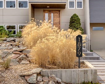 Metal Address Sign with Stakes, Metal Sign on Welded Legs to push into lawn  - Laser Cut from Mild Steel