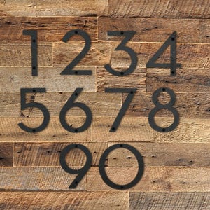 Número de casa moderno de 3 polegadas - Número de endereço de metal e letra - Número de endereço de rua - Número de aço contemporâneo