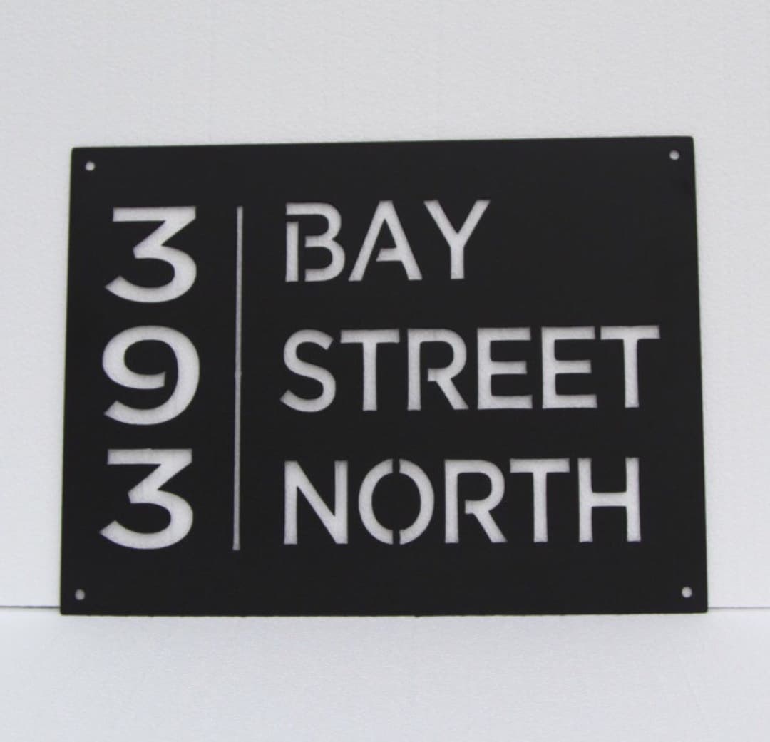 16 X 20 Custom Metal Address Sign House Numbers and Street Address Sign Plasma Cut From Mild