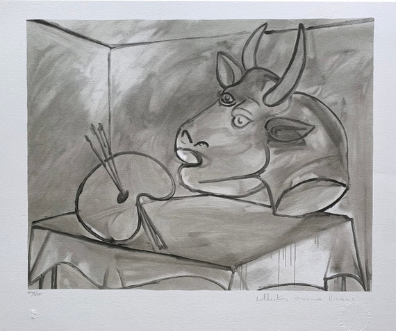 PICASSO LITHOGRAPH "Nature Morte a la Palette et a la Tete de Taureau" COA
