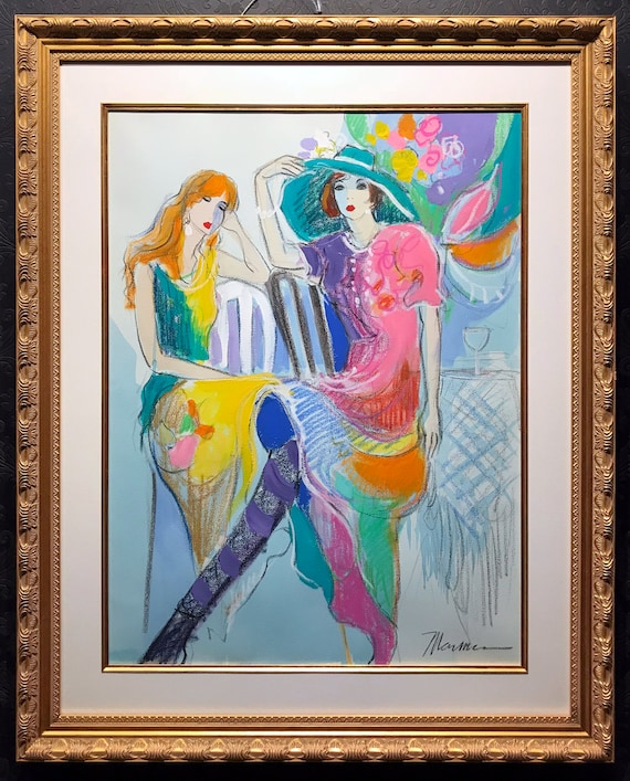 Isaac MAIMON Original Oil Crayon and Acrylic Painting "Spring Hat"