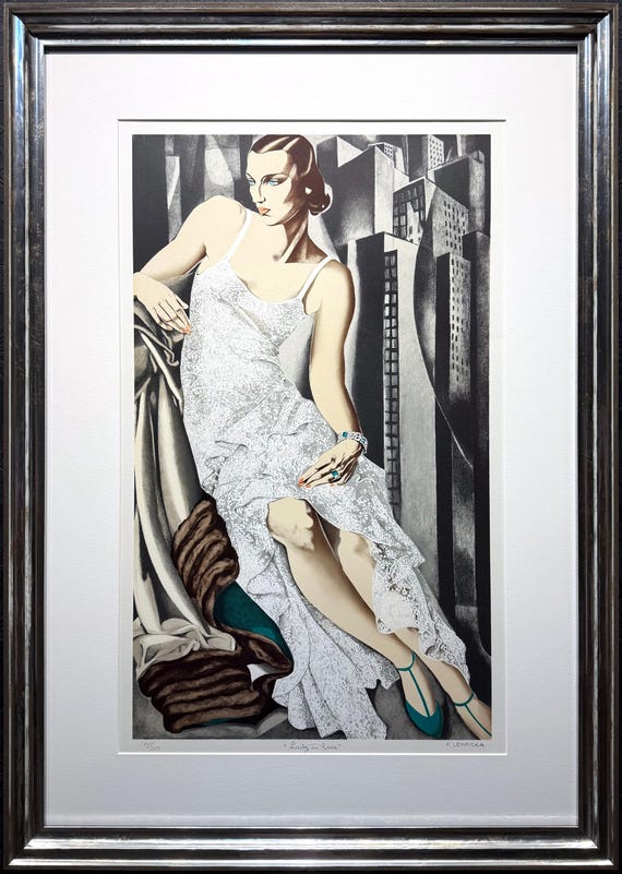 TAMARA DE LEMPICKA "Lady in lace" Limited edition lithograph