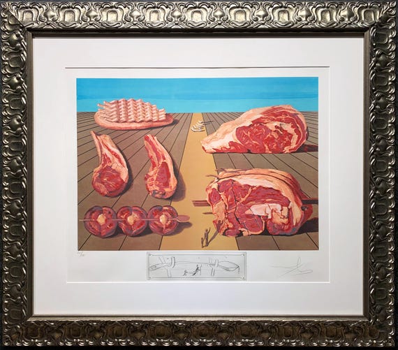 SALVADOR DALI "Les entre-plats sodamises" from "Les diners de Gala" portfolio, Limited edition photolithograph with engraving