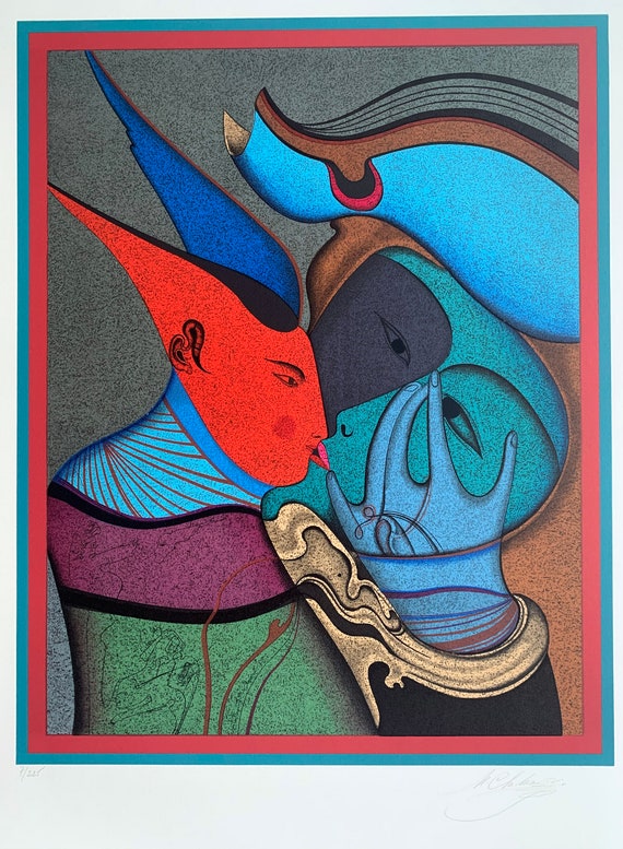 MIHAIL CHEMIAKIN "Metaphysical Kiss" Original Lithograph Signed, Limited ed, COA