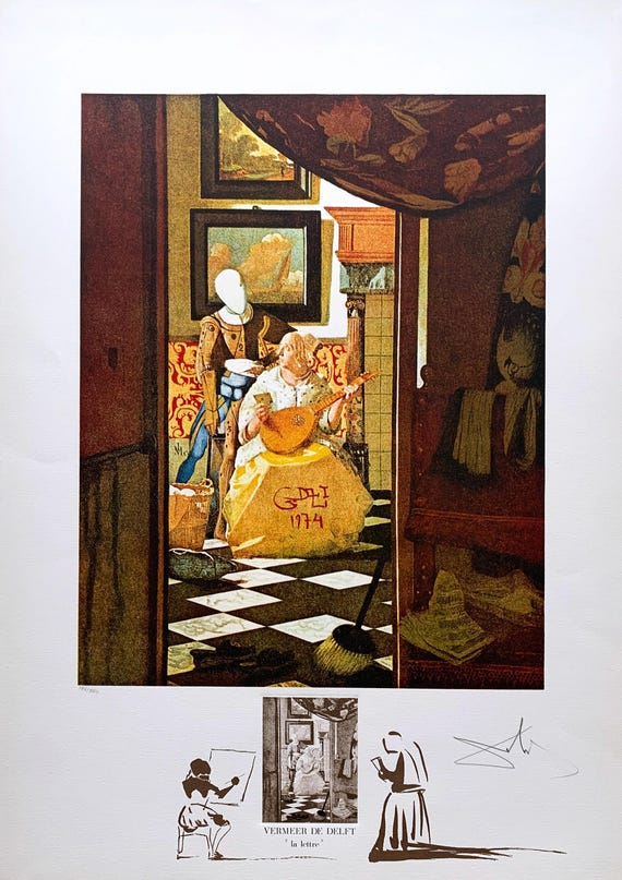 SALVADOR DALI "Vermeer "La Lettre", Original Limited Edition Lithograph