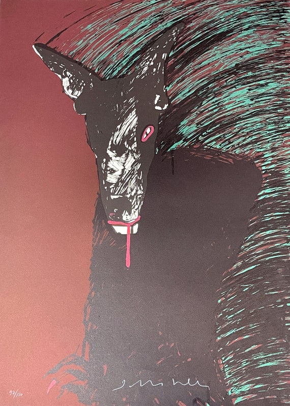 FRITZ SCHOLDER "Portrait of a Werewolf" Original Lithograph Signed Numbered COA